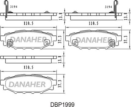 Danaher DBP1999 - Гальмівні колодки, дискові гальма avtolavka.club