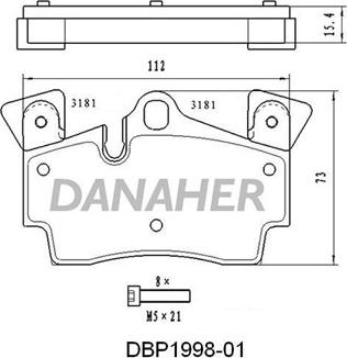 Danaher DBP1998-01 - Гальмівні колодки, дискові гальма avtolavka.club