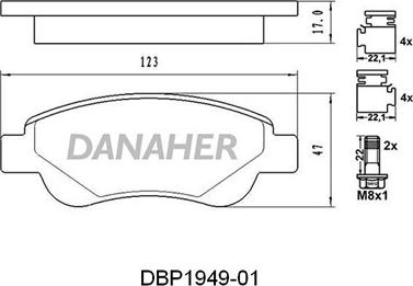 Danaher DBP1949-01 - Гальмівні колодки, дискові гальма avtolavka.club