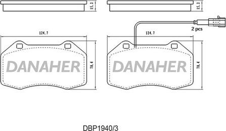 Danaher DBP1940/3 - Гальмівні колодки, дискові гальма avtolavka.club