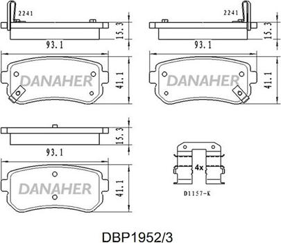 Danaher DBP1952/3 - Гальмівні колодки, дискові гальма avtolavka.club