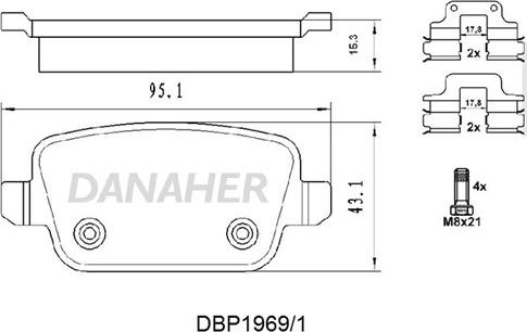 Danaher DBP1969/1 - Гальмівні колодки, дискові гальма avtolavka.club