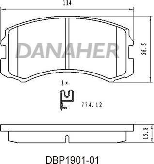 Danaher DBP1901-01 - Гальмівні колодки, дискові гальма avtolavka.club