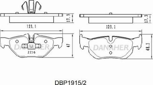 Danaher DBP1915/2 - Гальмівні колодки, дискові гальма avtolavka.club