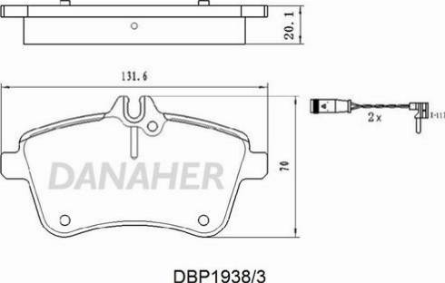 Danaher DBP1938/3 - Гальмівні колодки, дискові гальма avtolavka.club