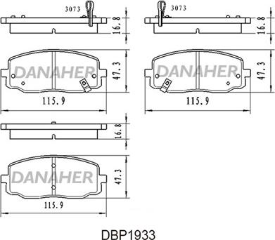 Danaher DBP1933 - Гальмівні колодки, дискові гальма avtolavka.club