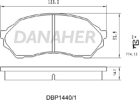 Danaher DBP1440/1 - Гальмівні колодки, дискові гальма avtolavka.club