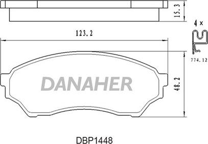 Danaher DBP1448 - Гальмівні колодки, дискові гальма avtolavka.club