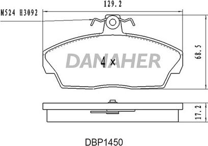 Danaher DBP1450 - Гальмівні колодки, дискові гальма avtolavka.club