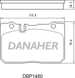 Danaher DBP1460 - Гальмівні колодки, дискові гальма avtolavka.club