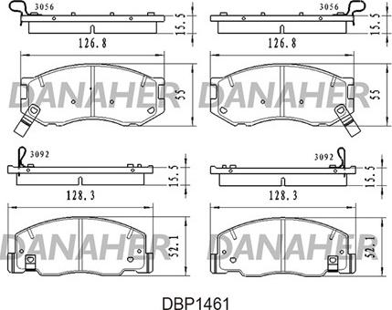 Danaher DBP1461 - Гальмівні колодки, дискові гальма avtolavka.club