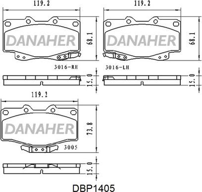 Danaher DBP1405 - Гальмівні колодки, дискові гальма avtolavka.club