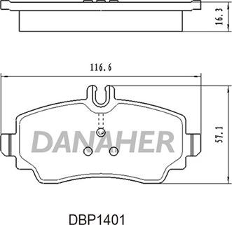 Danaher DBP1401 - Гальмівні колодки, дискові гальма avtolavka.club