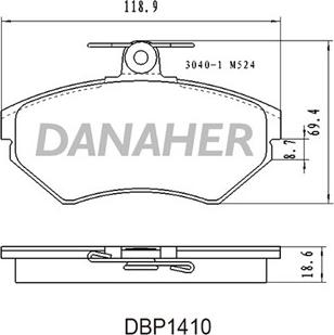 Danaher DBP1410 - Гальмівні колодки, дискові гальма avtolavka.club