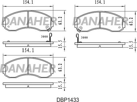 Danaher DBP1433 - Гальмівні колодки, дискові гальма avtolavka.club