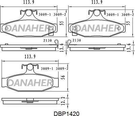 Danaher DBP1420 - Гальмівні колодки, дискові гальма avtolavka.club