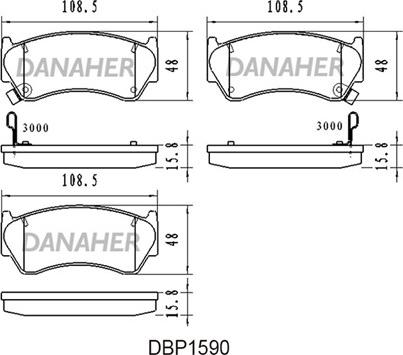 Danaher DBP1590 - Гальмівні колодки, дискові гальма avtolavka.club