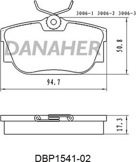 Danaher DBP1541-02 - Гальмівні колодки, дискові гальма avtolavka.club