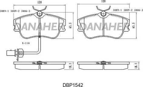 Danaher DBP1542 - Гальмівні колодки, дискові гальма avtolavka.club