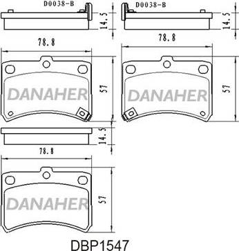 Danaher DBP1547 - Гальмівні колодки, дискові гальма avtolavka.club