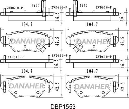 Danaher DBP1553 - Гальмівні колодки, дискові гальма avtolavka.club