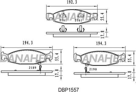 Danaher DBP1557 - Гальмівні колодки, дискові гальма avtolavka.club