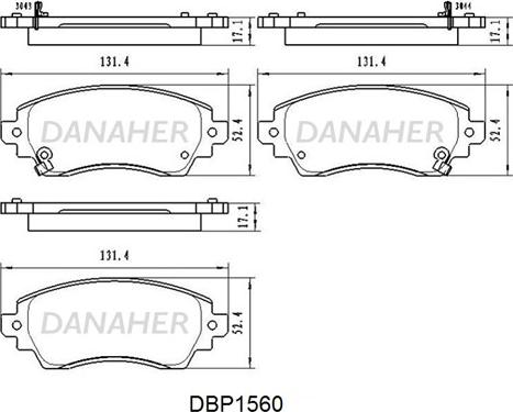 Danaher DBP1560 - Гальмівні колодки, дискові гальма avtolavka.club