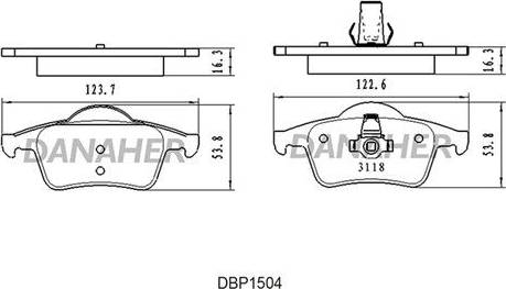 Danaher DBP1504 - Гальмівні колодки, дискові гальма avtolavka.club