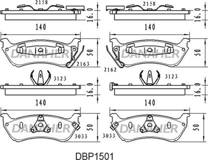 Danaher DBP1501 - Гальмівні колодки, дискові гальма avtolavka.club