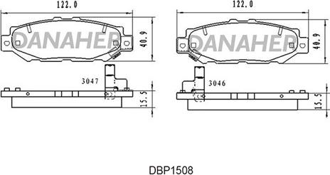 Danaher DBP1508 - Гальмівні колодки, дискові гальма avtolavka.club