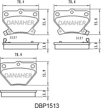 Danaher DBP1513 - Гальмівні колодки, дискові гальма avtolavka.club