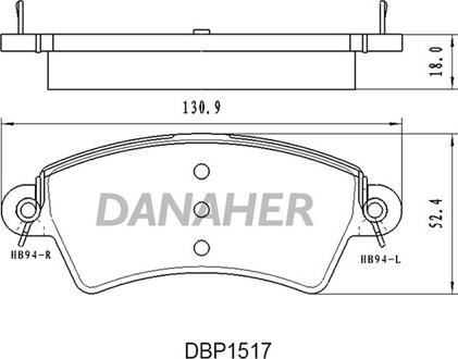 Danaher DBP1517 - Гальмівні колодки, дискові гальма avtolavka.club