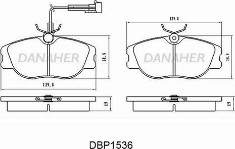 Danaher DBP1536 - Гальмівні колодки, дискові гальма avtolavka.club