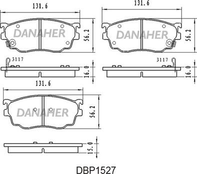 Danaher DBP1527 - Гальмівні колодки, дискові гальма avtolavka.club