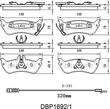 Danaher DBP1692/1 - Гальмівні колодки, дискові гальма avtolavka.club