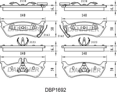 Danaher DBP1692 - Гальмівні колодки, дискові гальма avtolavka.club