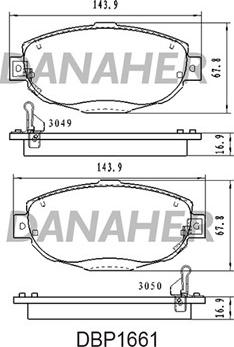 Danaher DBP1661 - Гальмівні колодки, дискові гальма avtolavka.club