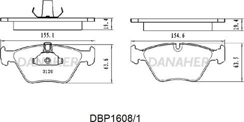 Danaher DBP1608/1 - Гальмівні колодки, дискові гальма avtolavka.club