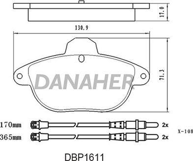 Danaher DBP1611 - Гальмівні колодки, дискові гальма avtolavka.club