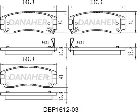 Danaher DBP1612-03 - Гальмівні колодки, дискові гальма avtolavka.club
