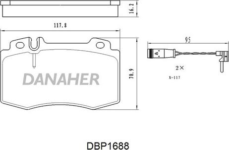 Danaher DBP1688 - Гальмівні колодки, дискові гальма avtolavka.club