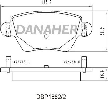 Danaher DBP1682/2 - Гальмівні колодки, дискові гальма avtolavka.club