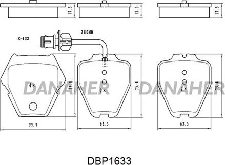 Danaher DBP1633 - Гальмівні колодки, дискові гальма avtolavka.club