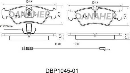 Danaher DBP1045-01 - Гальмівні колодки, дискові гальма avtolavka.club