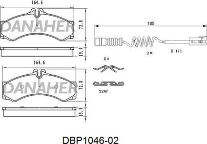 Danaher DBP1046-02 - Гальмівні колодки, дискові гальма avtolavka.club