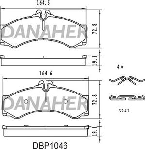 Danaher DBP1046 - Гальмівні колодки, дискові гальма avtolavka.club