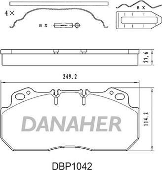 Danaher DBP1042 - Гальмівні колодки, дискові гальма avtolavka.club