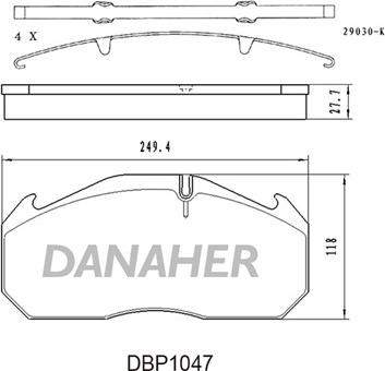 Danaher DBP1047 - Гальмівні колодки, дискові гальма avtolavka.club