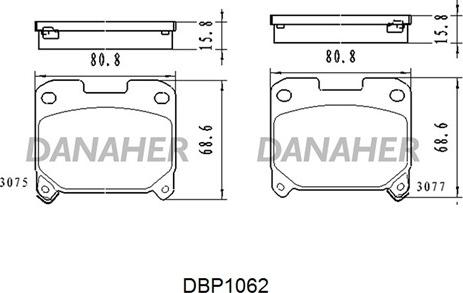 Danaher DBP1062 - Гальмівні колодки, дискові гальма avtolavka.club