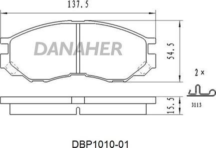 Danaher DBP1010-01 - Гальмівні колодки, дискові гальма avtolavka.club